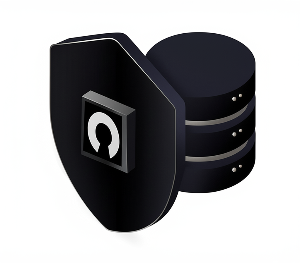 Casekey Black shield protecting a database